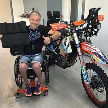 Nicola Dutto the ultimate seating test competing in the Dakar