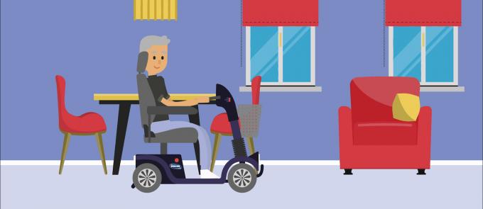 Invacare moblity scooter battery charging animation